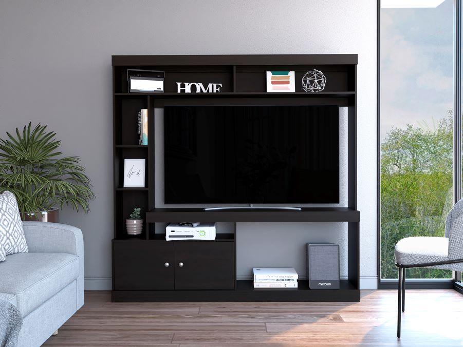 Mesa Para Tv Veonia Wengue Con Espacio Para Televisor De 55 Pulgadas