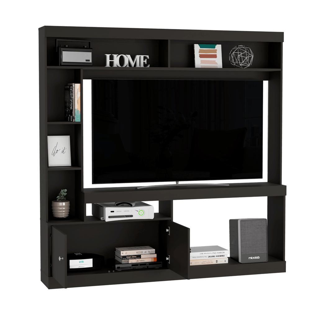Mesa Para Tv Veonia Wengue Con Espacio Para Televisor De 55 Pulgadas