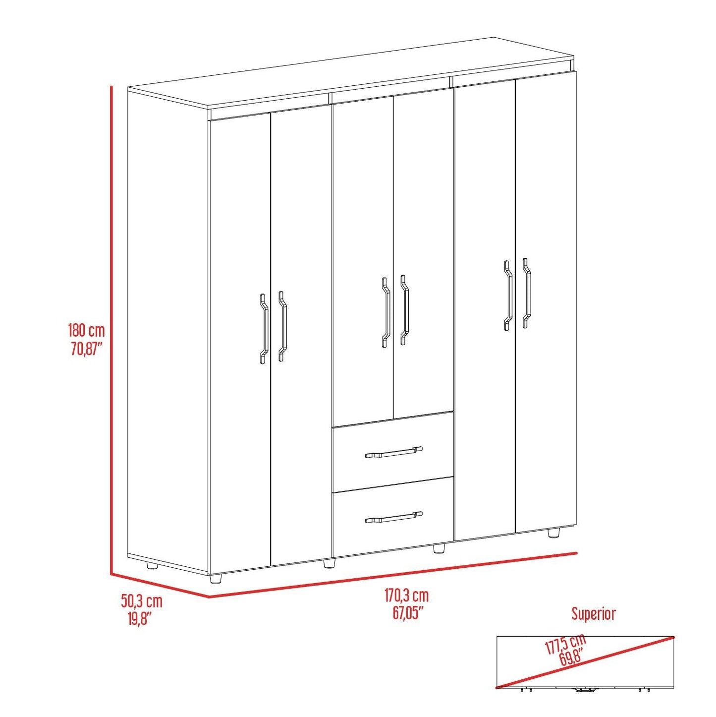 Closet Quenari Golden (2C) Wengue 180X