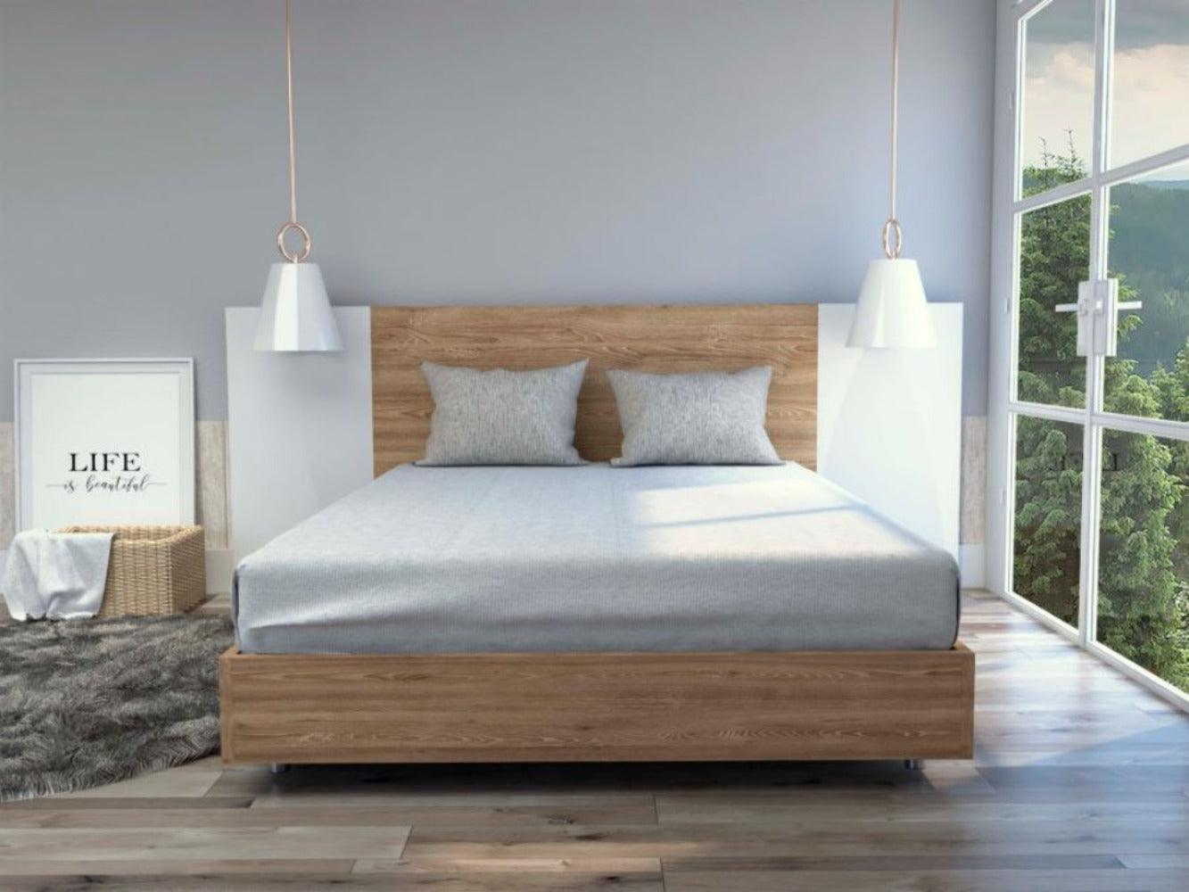 Cama 1.40 Nebraska (3C) Miel+Blanco Mqz