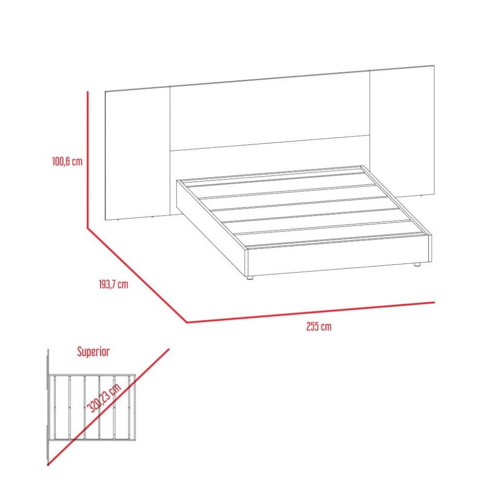Cama 1.40 Nebraska (3C) Miel+Blanco Mqz