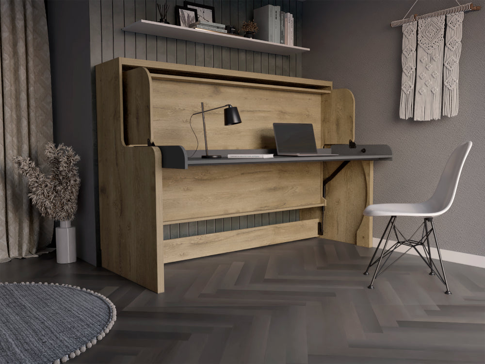 Cama Escritorio Multifuncional Kantmo Macadamia Y Plata