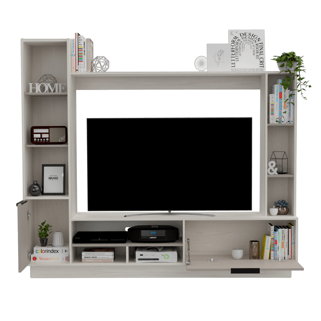 Mesa Para Tv Nuvenis Nevado Y Cocoa Para Tv De 60"