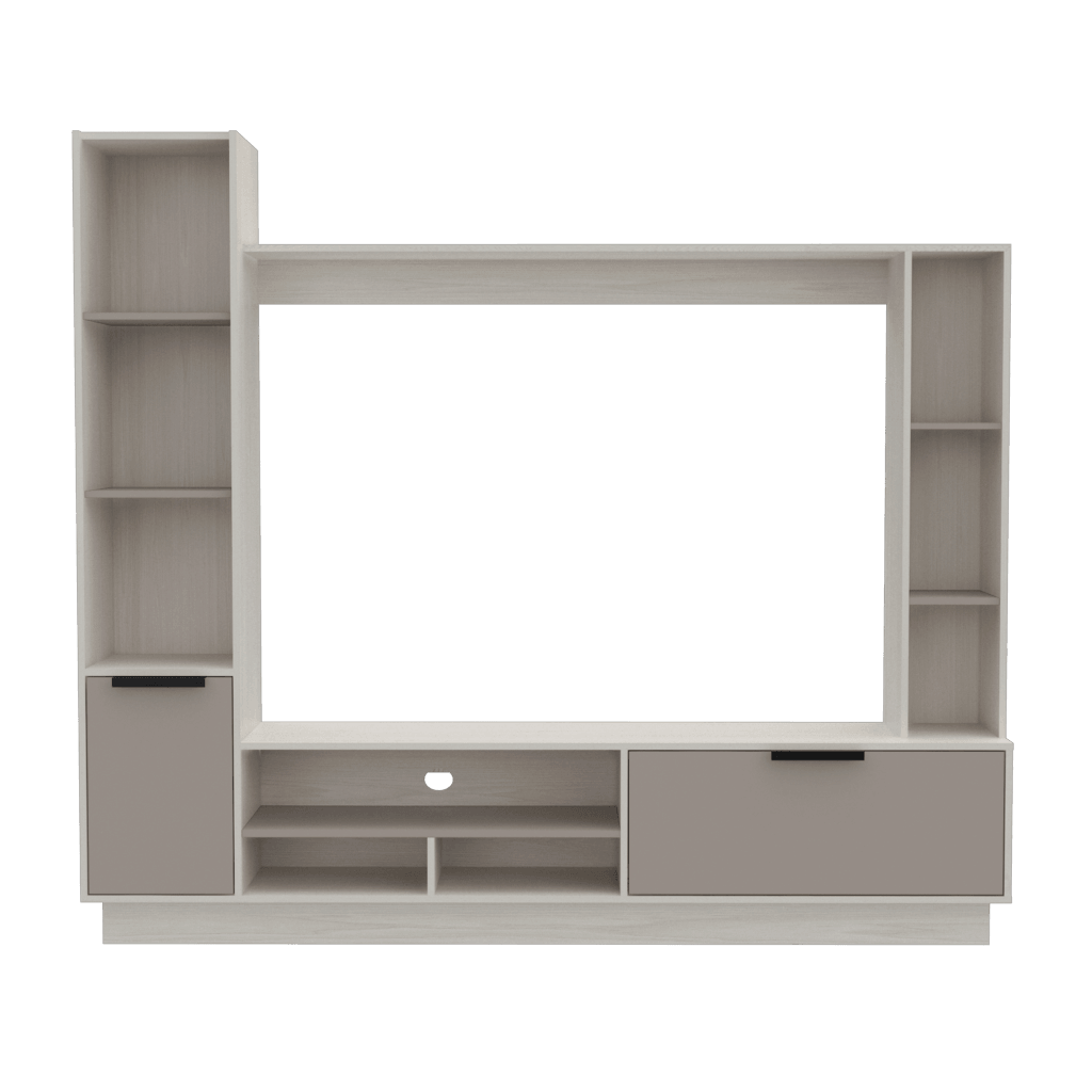 Mesa Para Tv Nuvenis Nevado Y Cocoa Para Tv De 60"