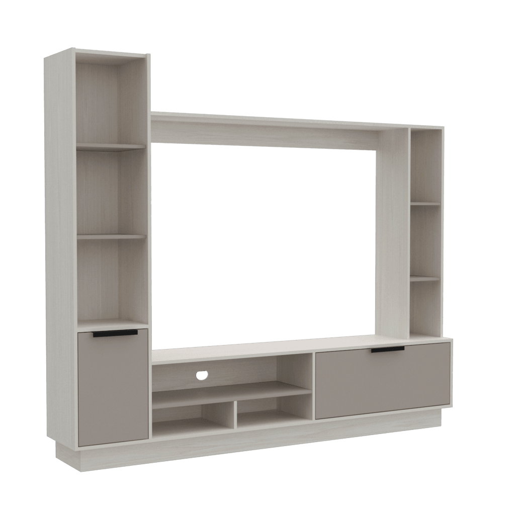 Mesa Para Tv Nuvenis Nevado Y Cocoa Para Tv De 60"