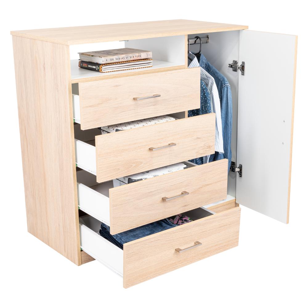 Organizador Zireon Rovere Y Blanco Con Cuatro Cajones