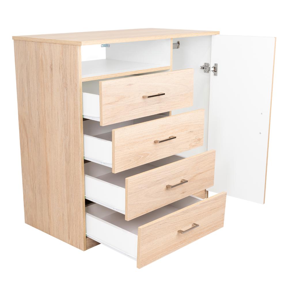 Organizador Zireon Rovere Y Blanco Con Cuatro Cajones