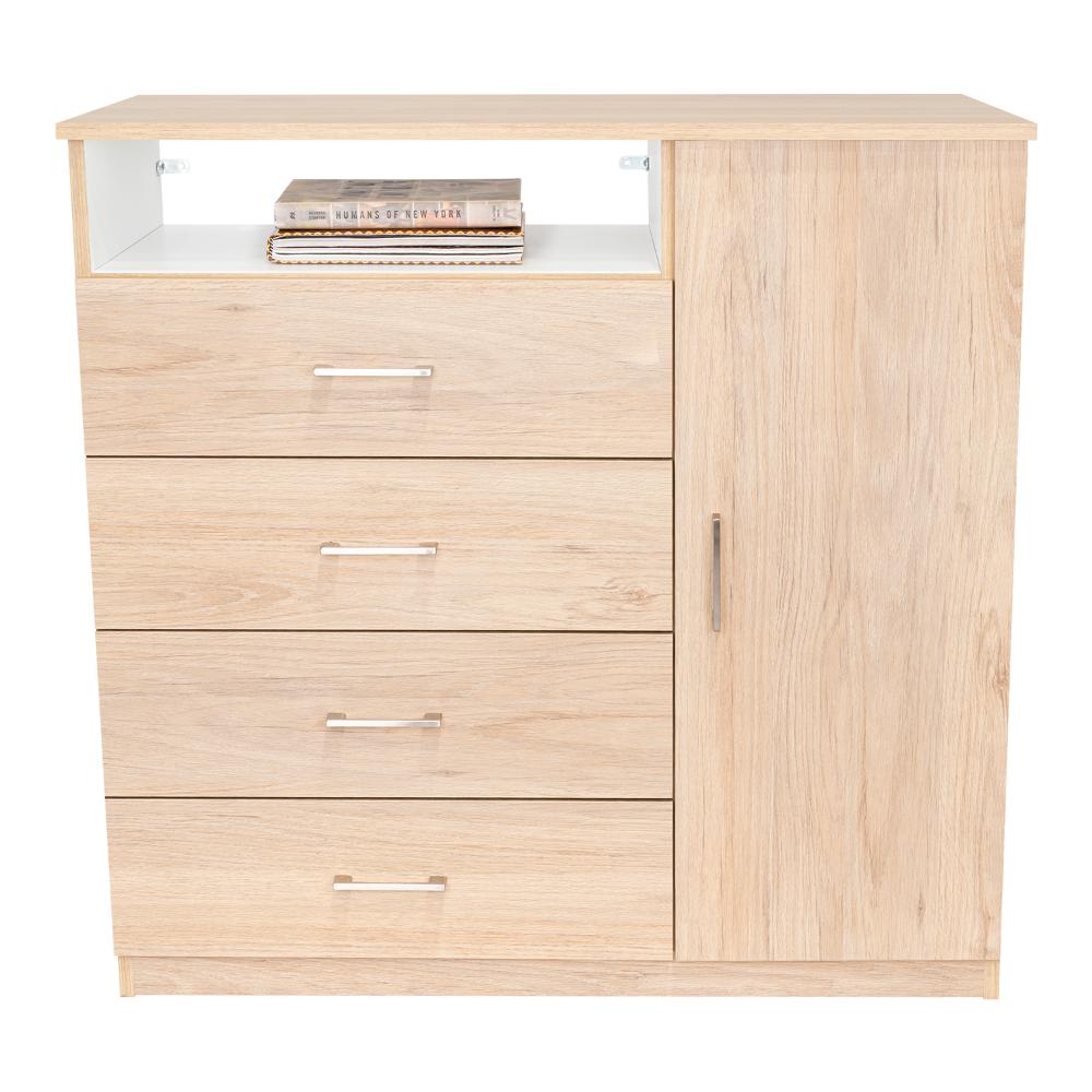 Organizador Zireon Rovere Y Blanco Con Cuatro Cajones