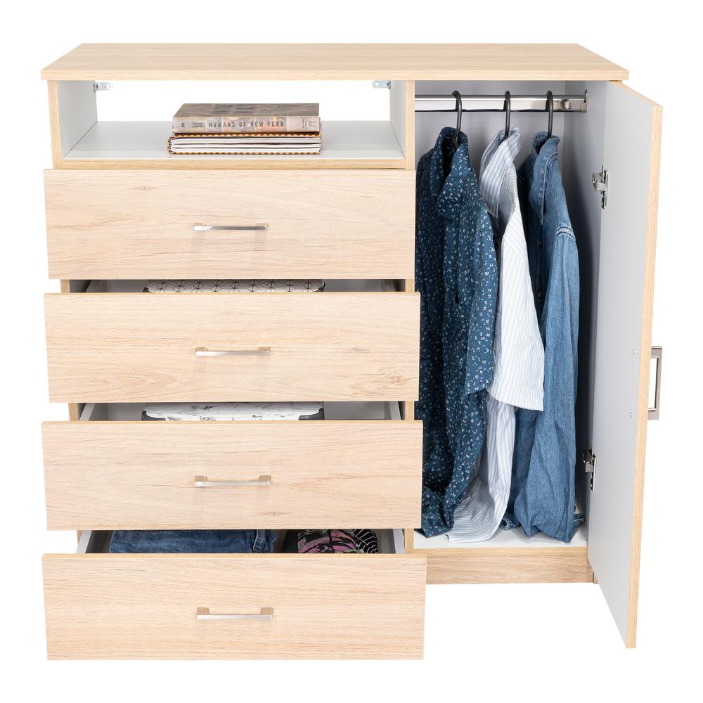 Organizador Zireon Rovere Y Blanco Con Cuatro Cajones