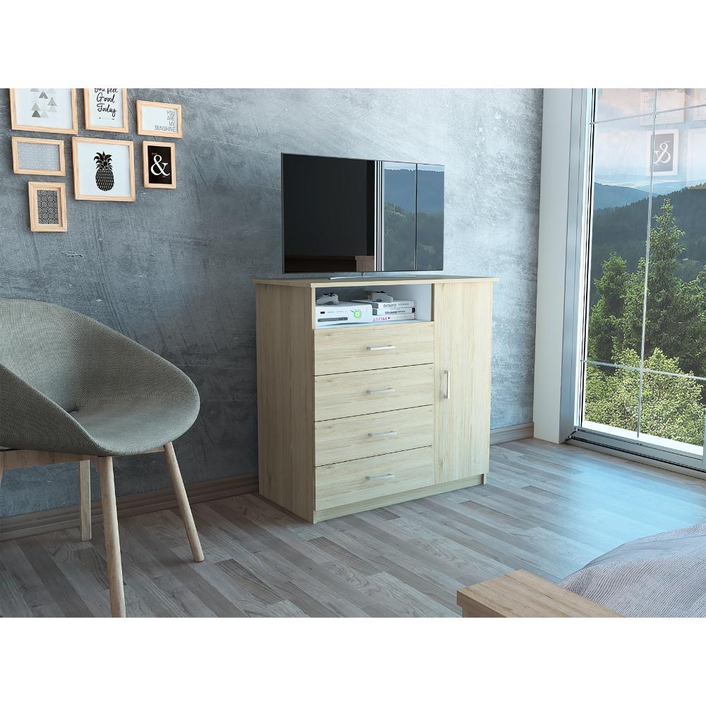 Organizador Zireon Rovere Y Blanco Con Cuatro Cajones