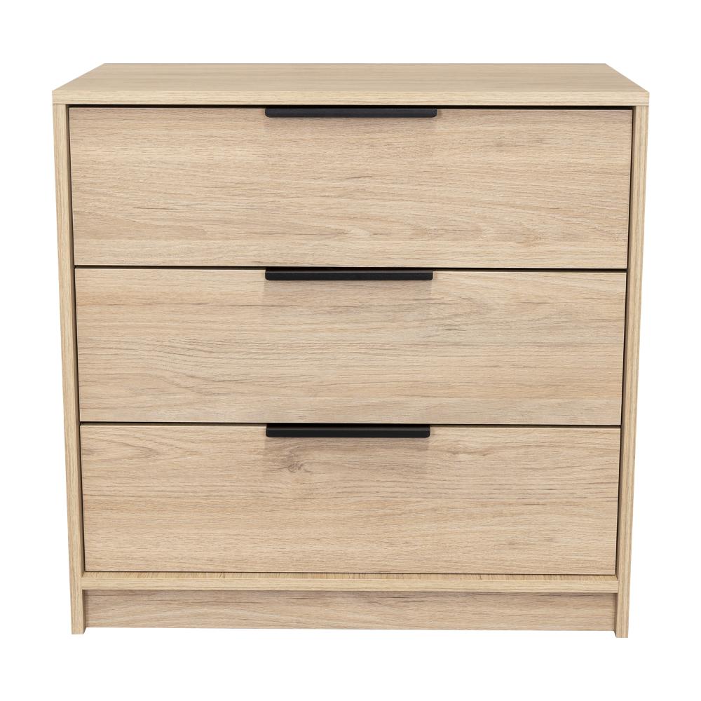 Comoda 3 Cajones Okria Rovere + Blanco