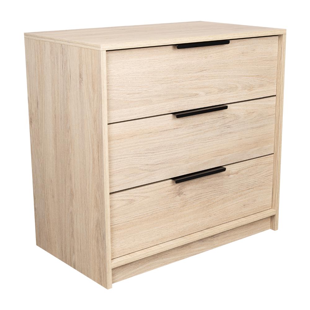 Comoda 3 Cajones Okria Rovere + Blanco
