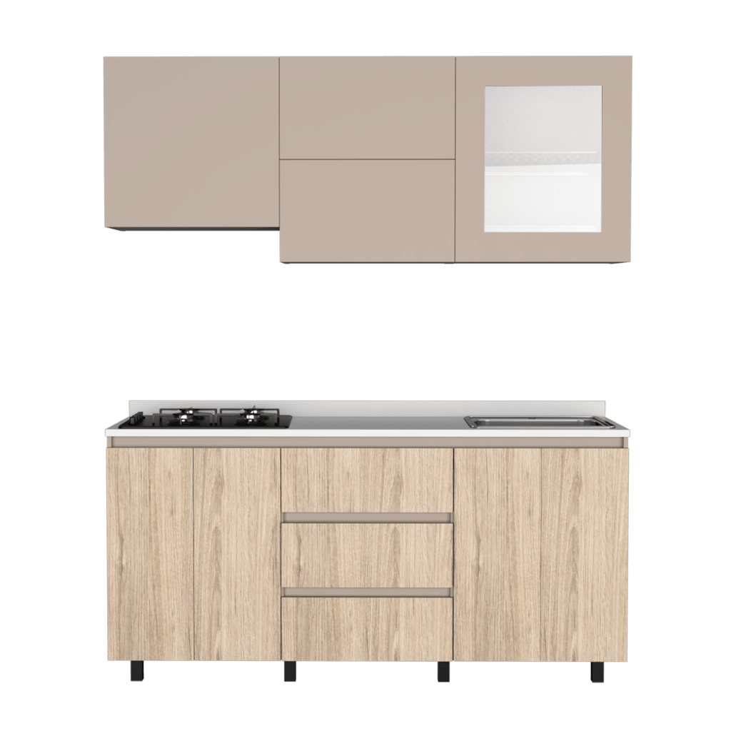 Cocina Integral Zomira Rovere Y Cocoa Con Mesón