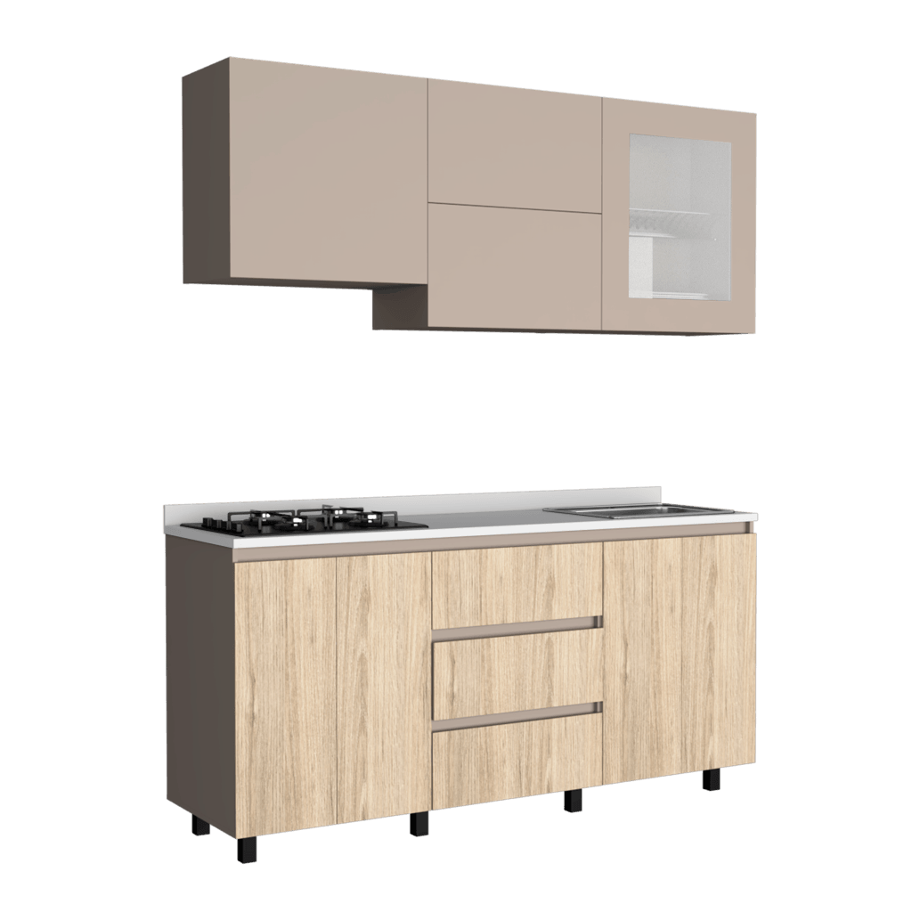 Cocina Integral Zomira Rovere Y Cocoa Con Mesón