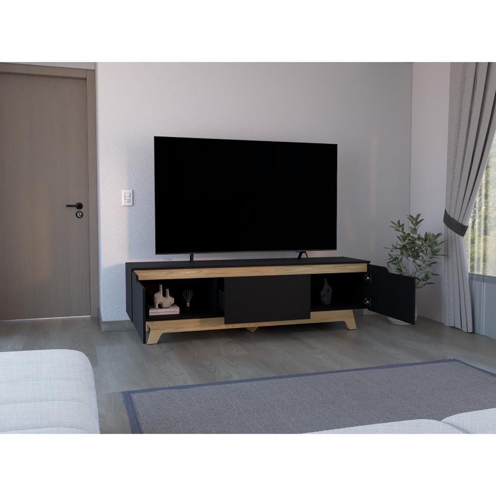 Mesa Para Tv Wedull Wengue Y Fresno Eupara Tv De 80"