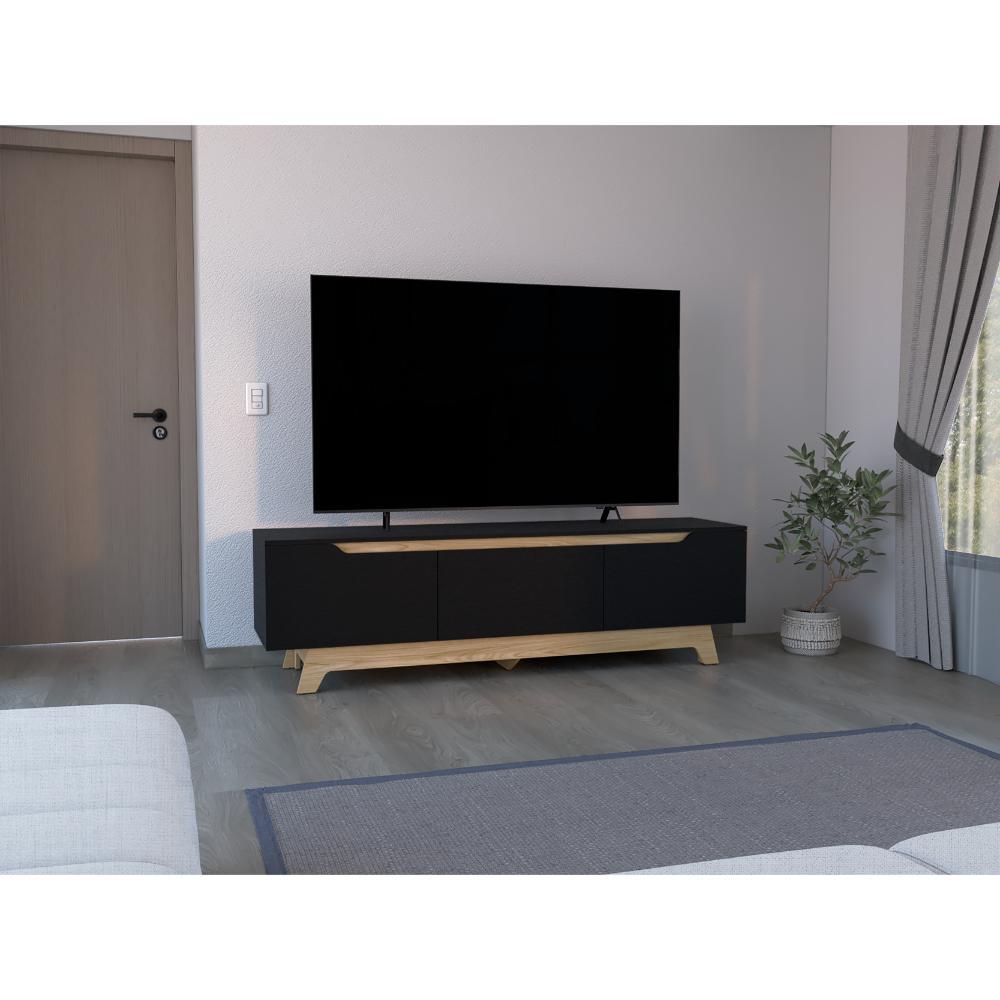 Mesa Para Tv Wedull Wengue Y Fresno Eupara Tv De 80"