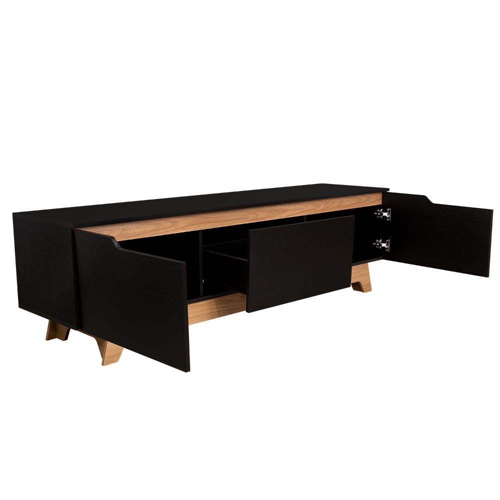 Mesa Para Tv Wedull Wengue Y Fresno Eupara Tv De 80"
