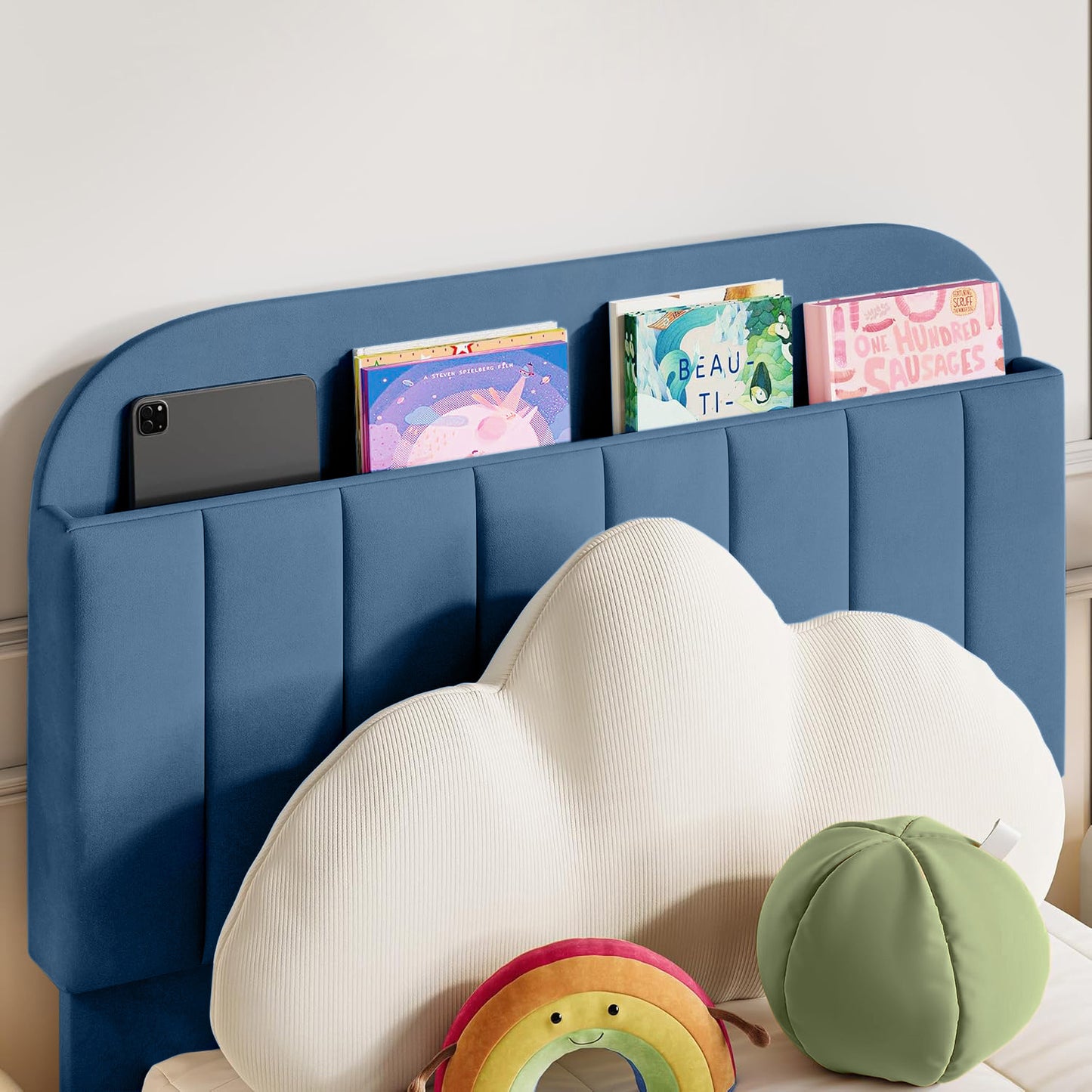 Base Cama con Espaldar Semidoble Infantil Fenix 120x190x115 azul