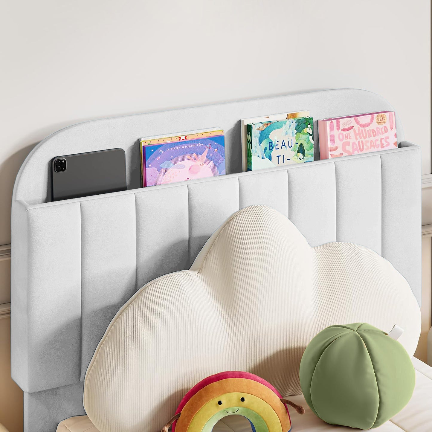 Base Cama con Espaldar Semidoble Infantil Fenix 120x190x115 blanco