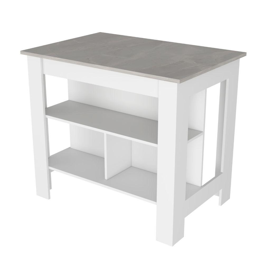 Barra De Cocina Serima Blanco Y Rovere