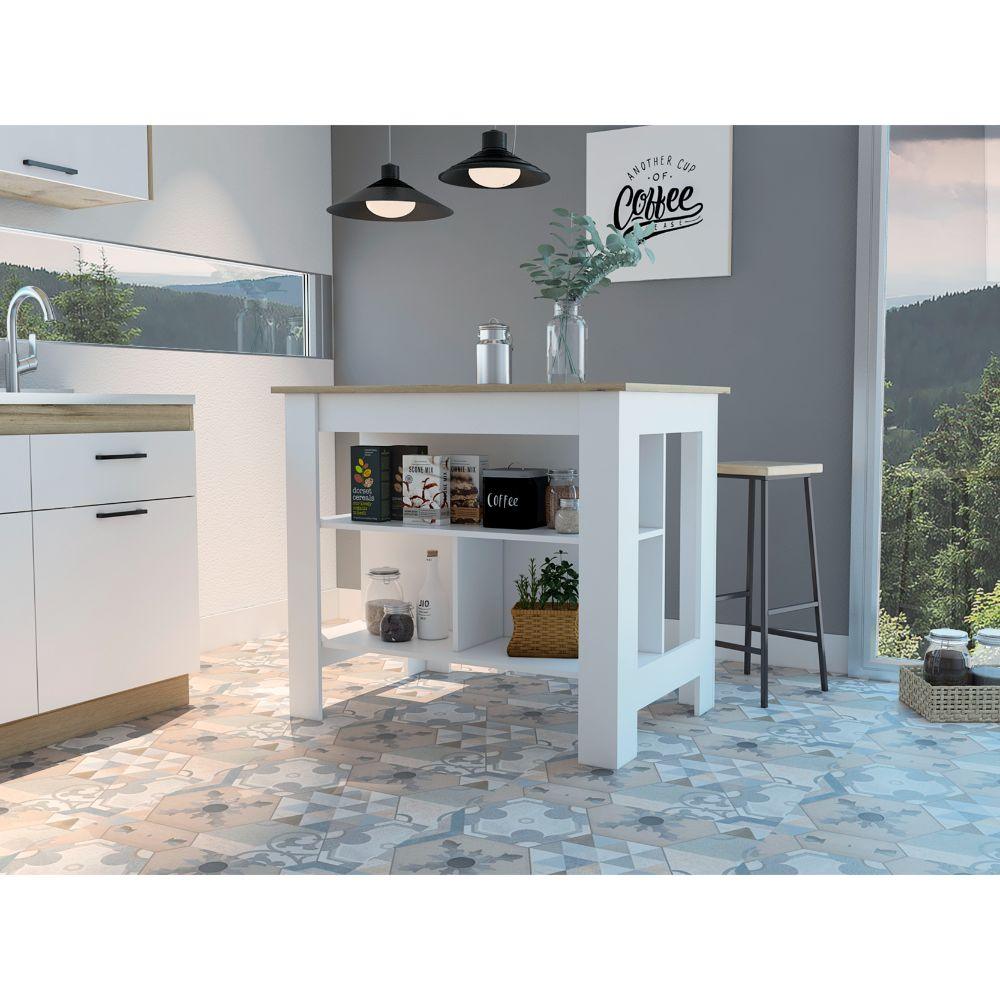 Mesa De Cocina Stich Duna Y Blanco