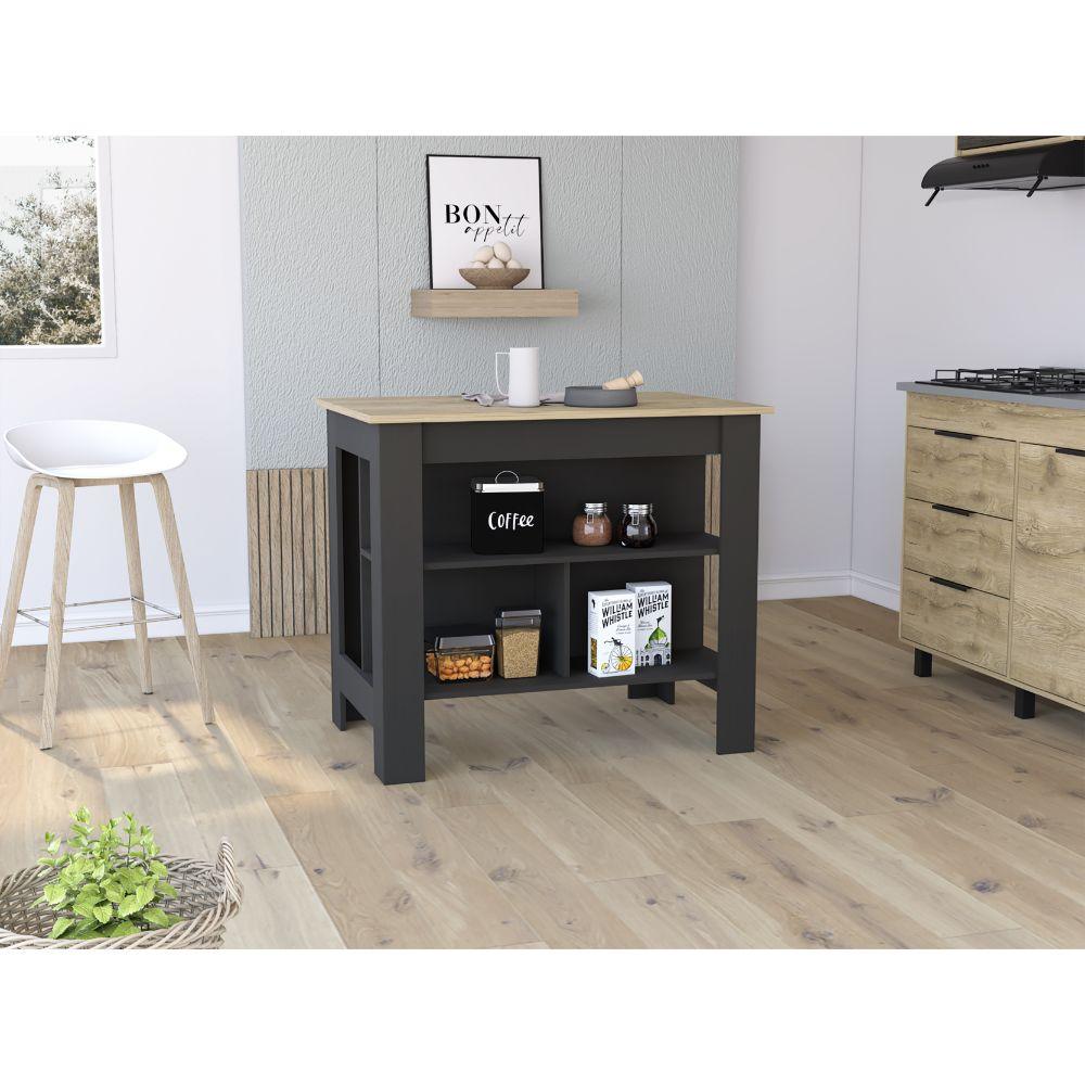 Barra De Cocina Serima Wengue Y Macadamia