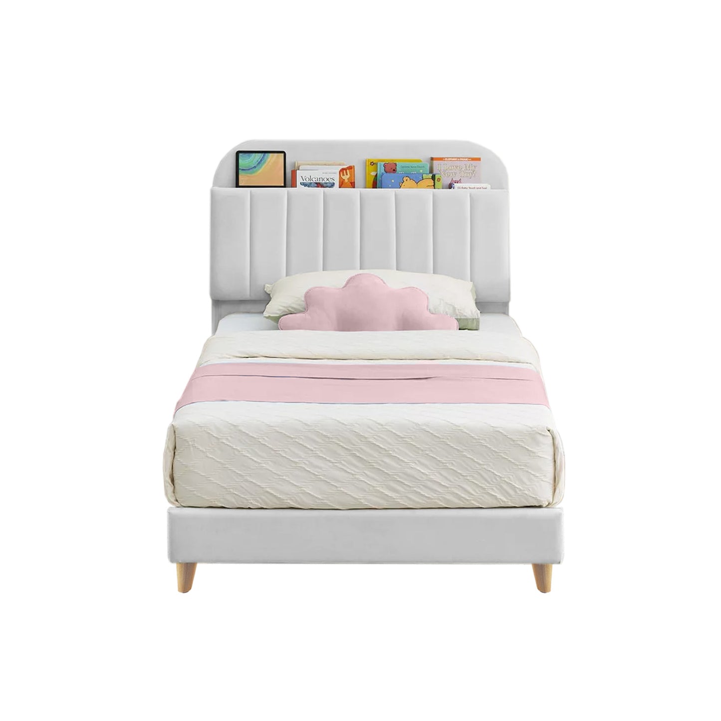 Base Cama con Espaldar Semidoble Infantil Fenix 120x190x115 blanco