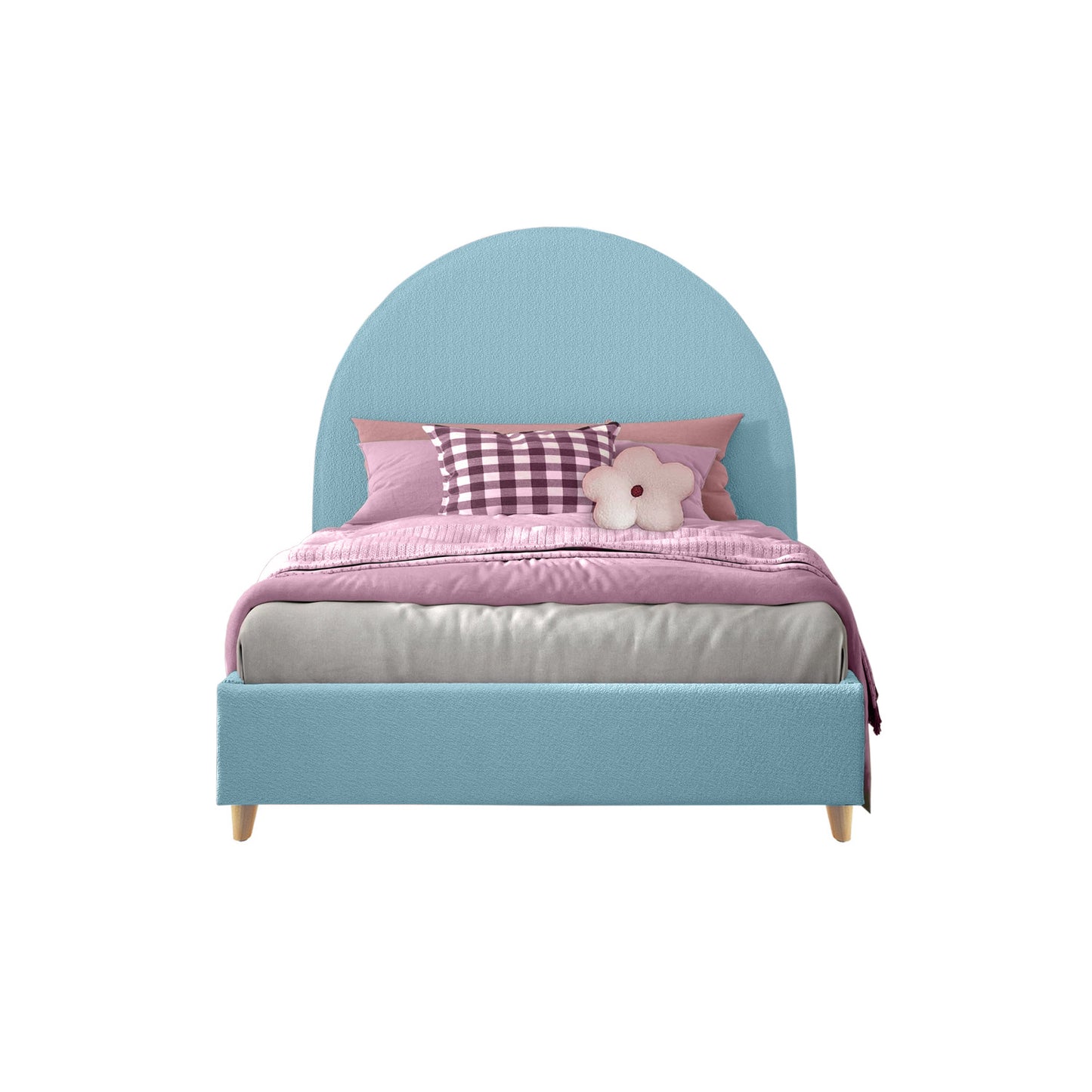 Base Cama con Espaldar Semidoble Infantil Mia azul claro