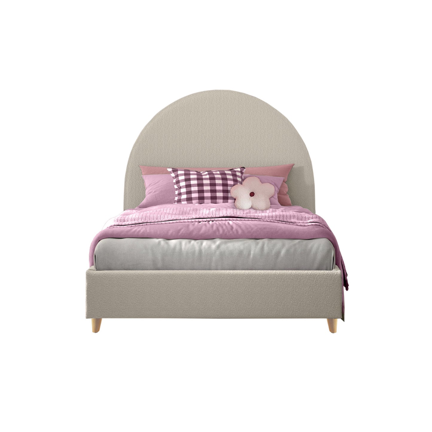 Base Cama con Espaldar Sencillo Infantil Mia taupe