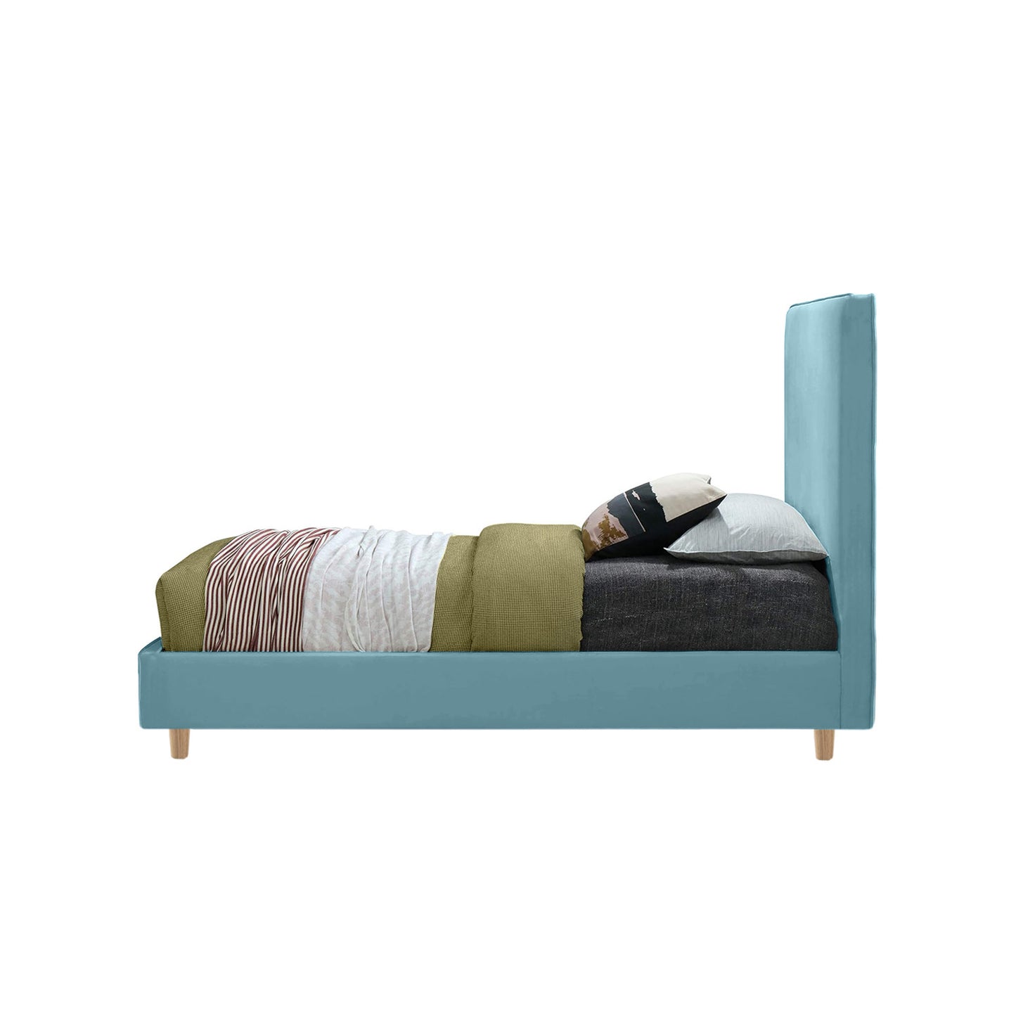 Base Cama con Espaldar Semidoble Infantil Nino 120x190x115 azul claro