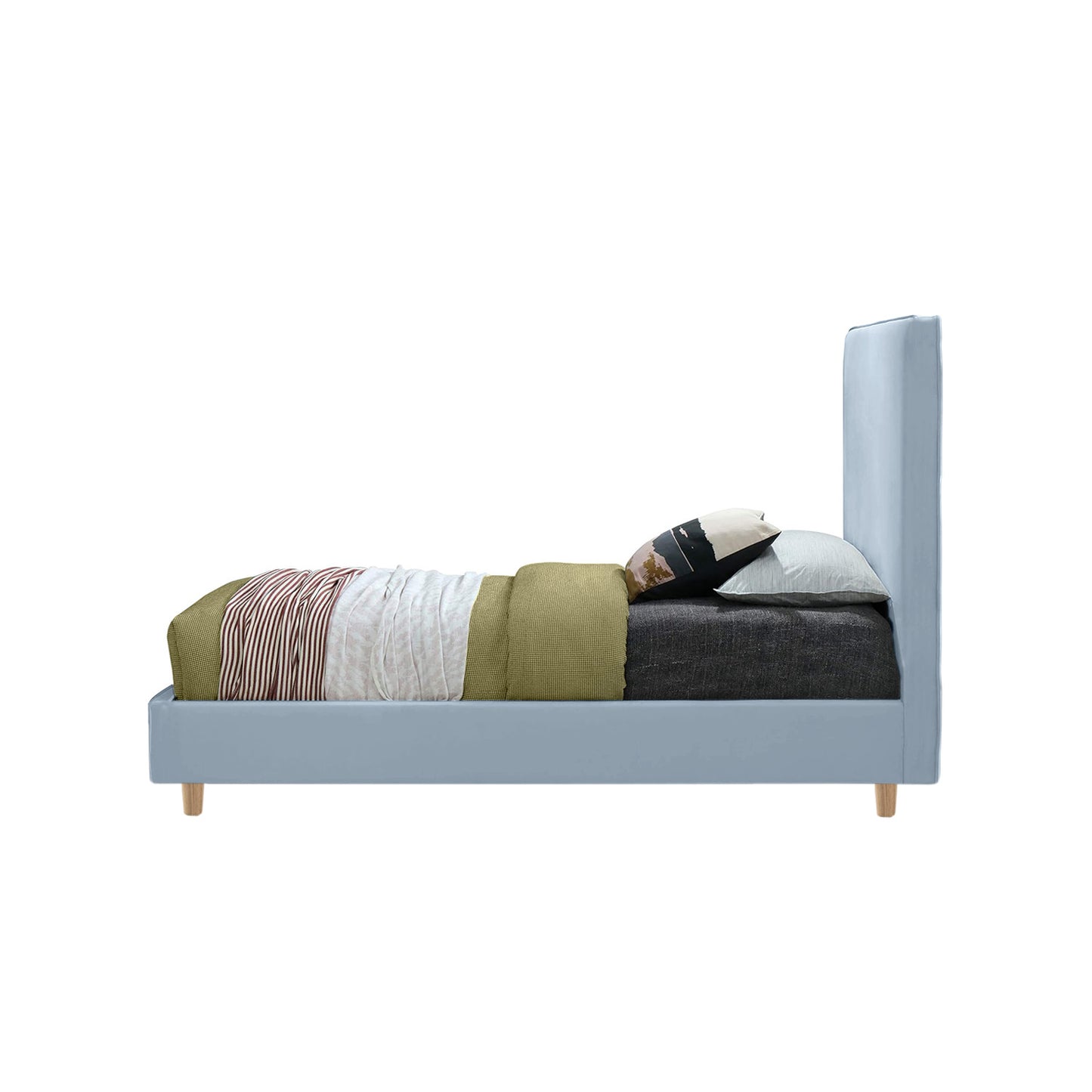 Base Cama con Espaldar Semidoble Infantil Nino 120x190x115 azul cielo