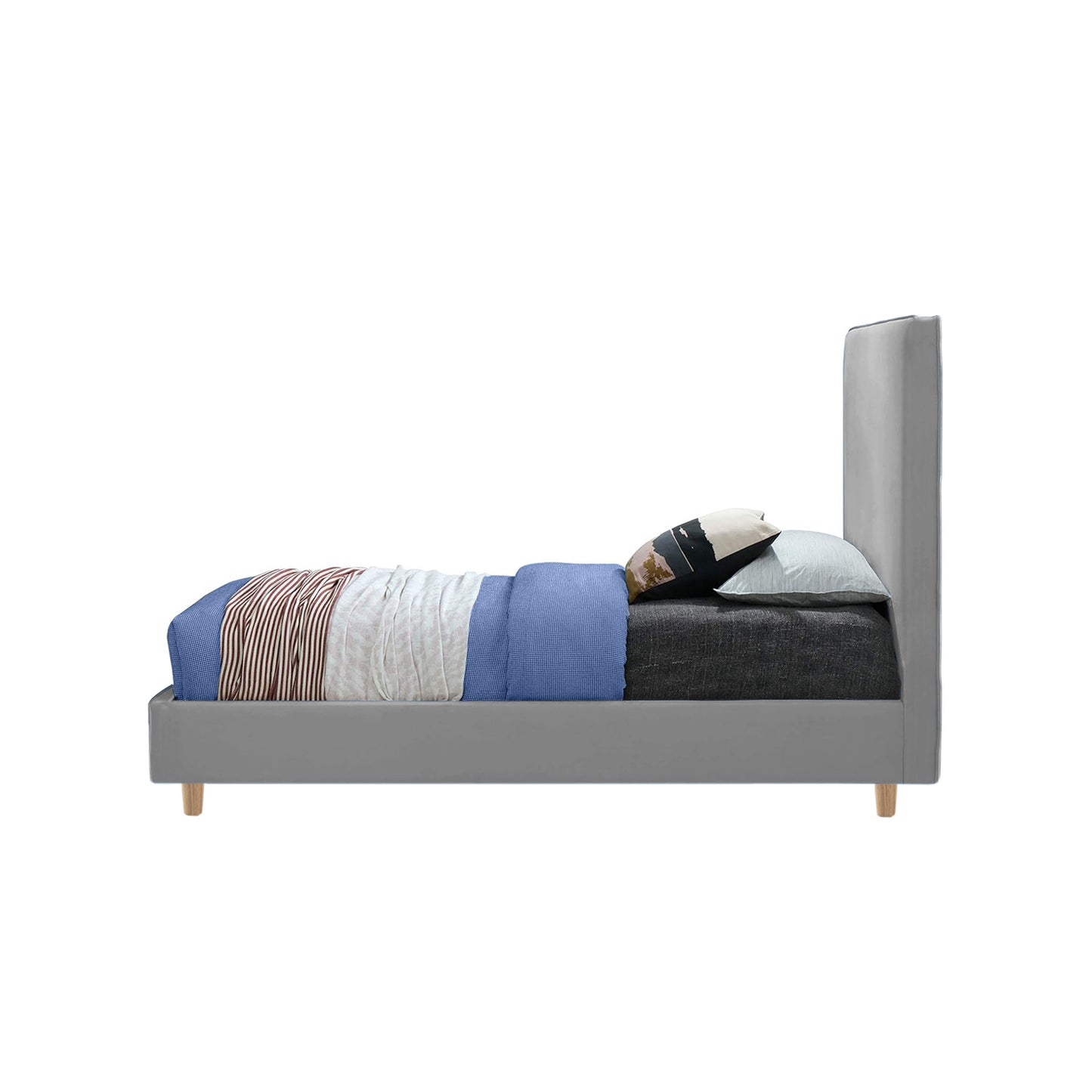 Base Cama con Espaldar Semidoble Infantil Nino 120x190x115 gris
