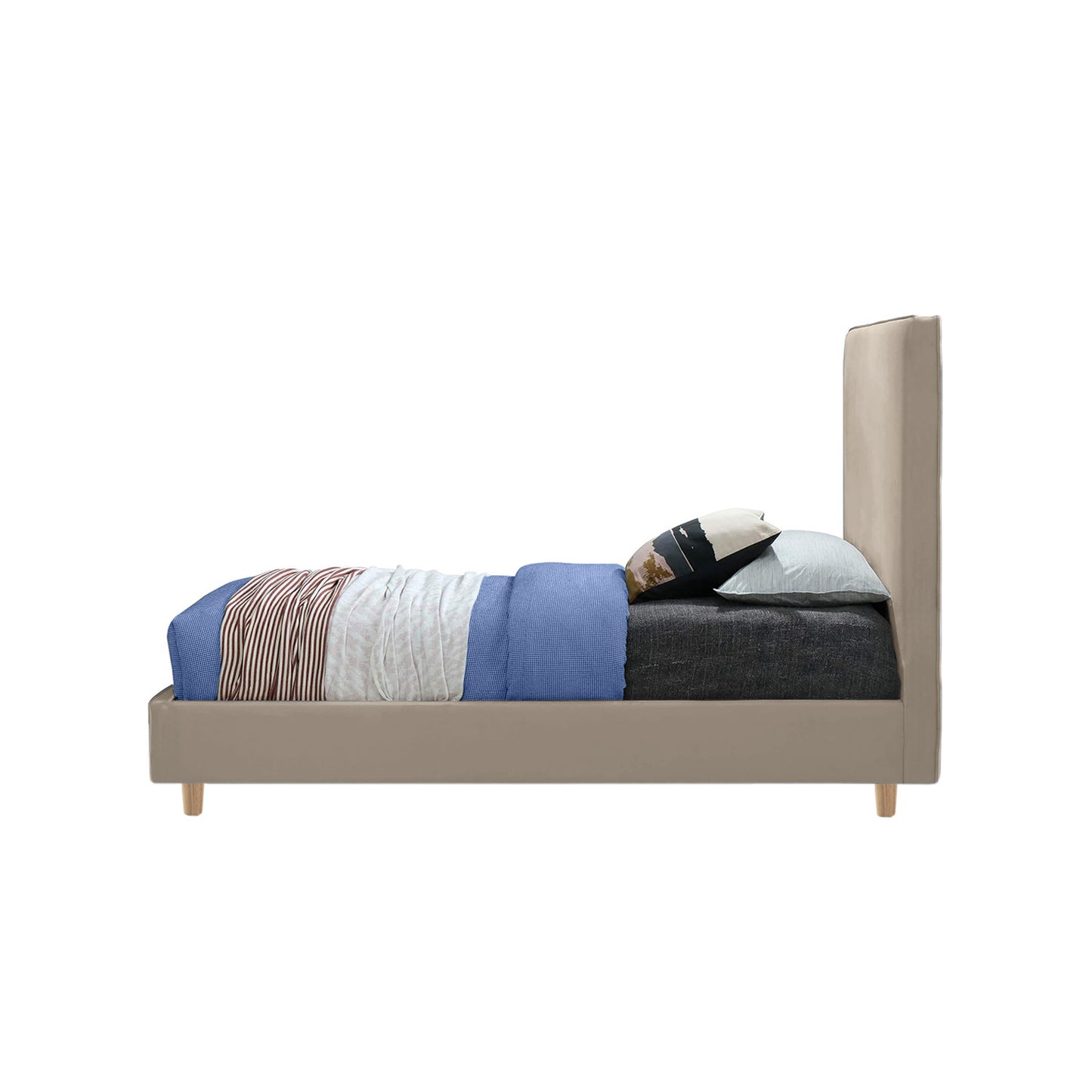 Base Cama con Espaldar Semidoble Infantil Nino 120x190x115 taupe