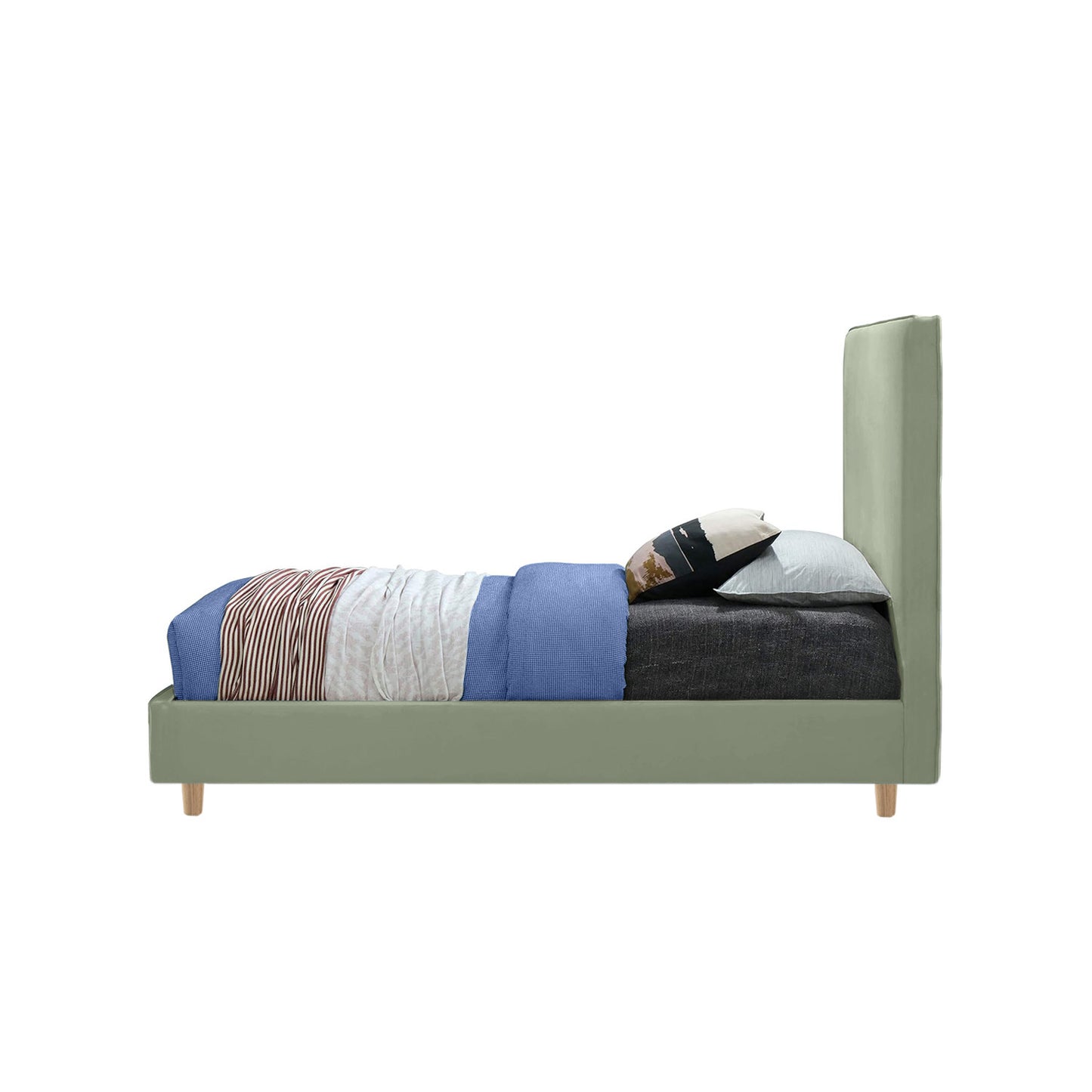 Base Cama con Espaldar Semidoble Infantil Nino 120x190x115 verde