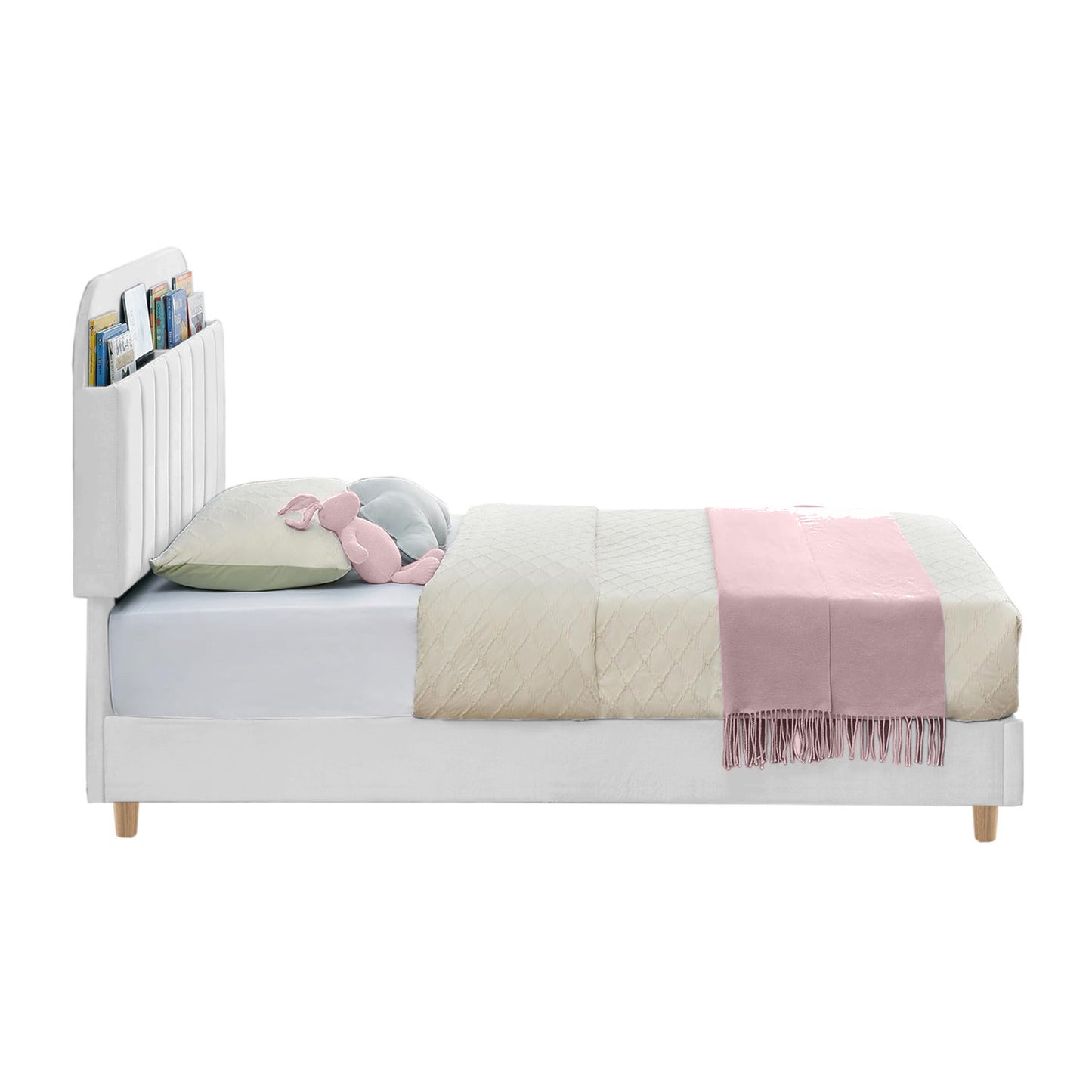 Base Cama con Espaldar Semidoble Infantil Fenix 120x190x115 blanco