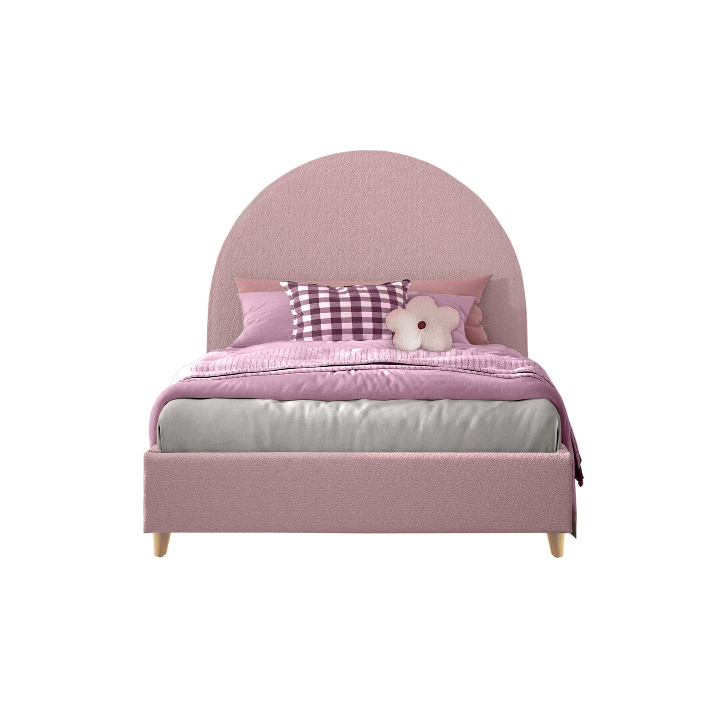 Base Cama con Espaldar Sencillo Infantil Mia rosado