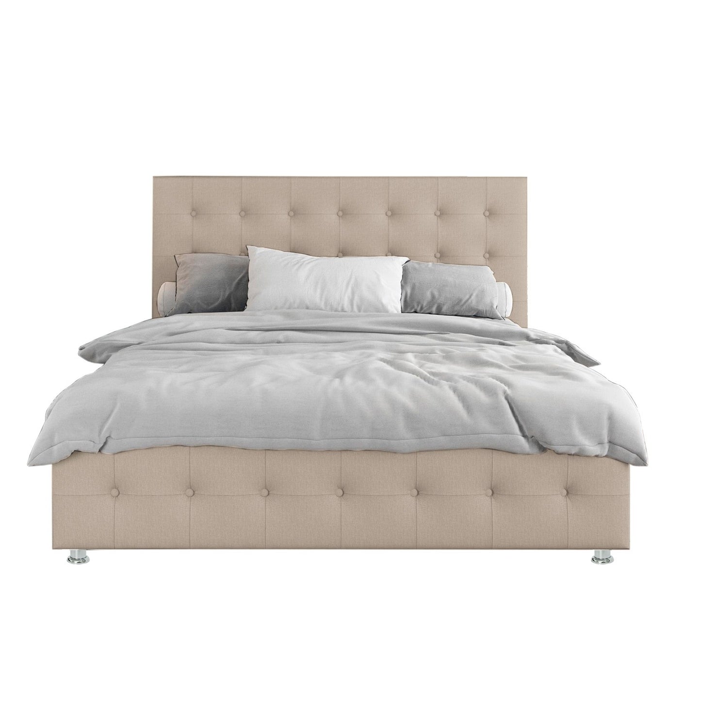 Base Cama con Espaldar + Colchon King Capital 200x200x150 beige
