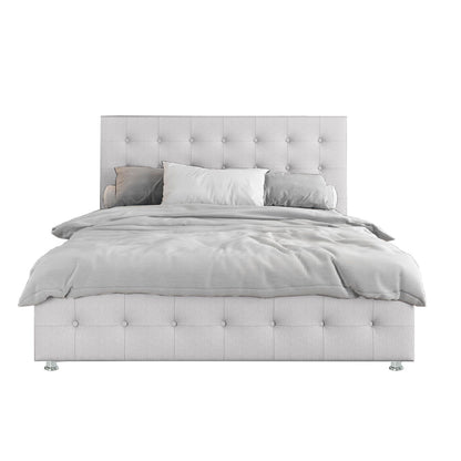 Base Cama con Espaldar + Colchon King Capital 200x200x150 blanco