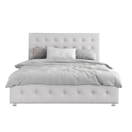 Base Cama con Espaldar + Colchon King Capital 200x200x150 blanco