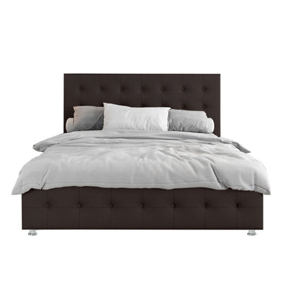 Base Cama con Espaldar + Colchon King Capital 200x200x150 cafe