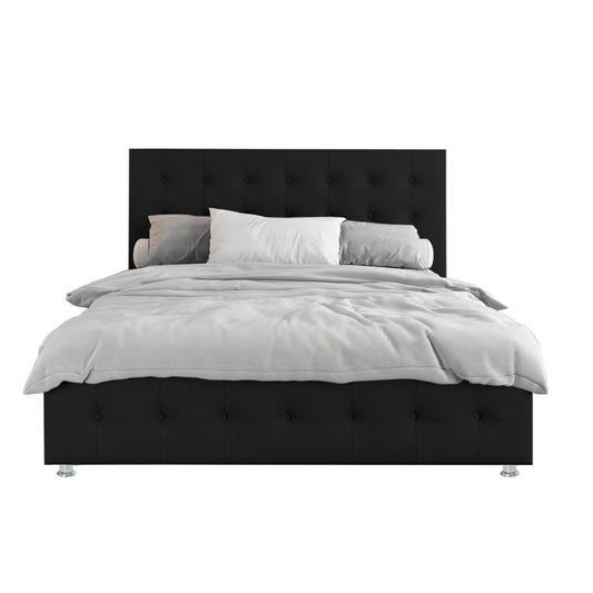 Base Cama con Espaldar + Colchon King Capital 200x200x150 negro