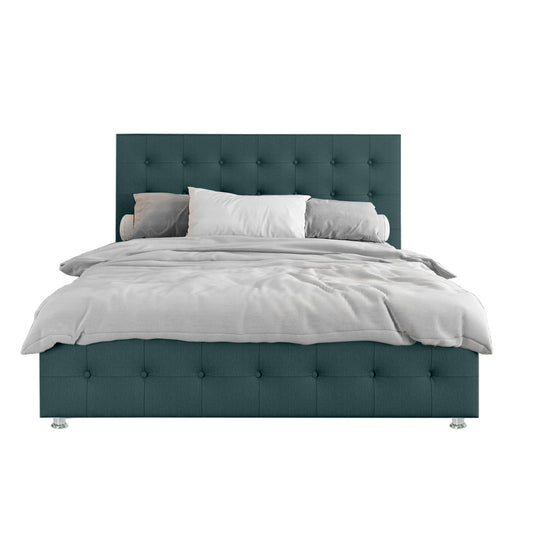 Base Cama con Espaldar + Colchon King Capital 200x200x150 verde