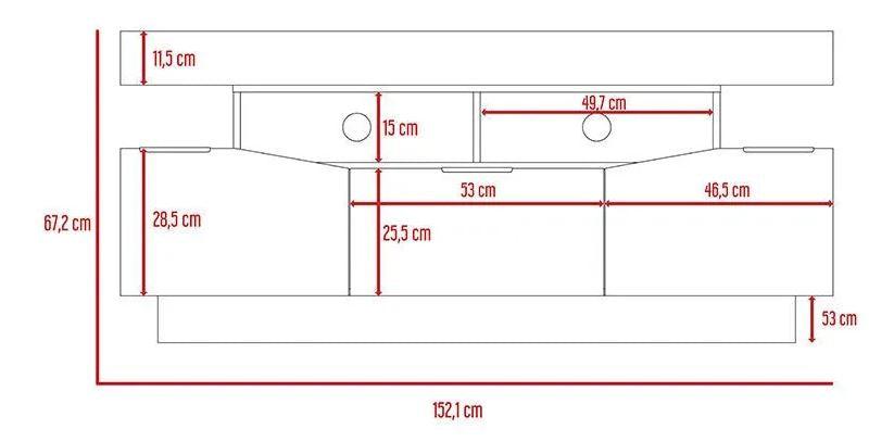 Mesa Para Tv Kyplo Blanco Y Plomo Para Televisor De Hasta 65"