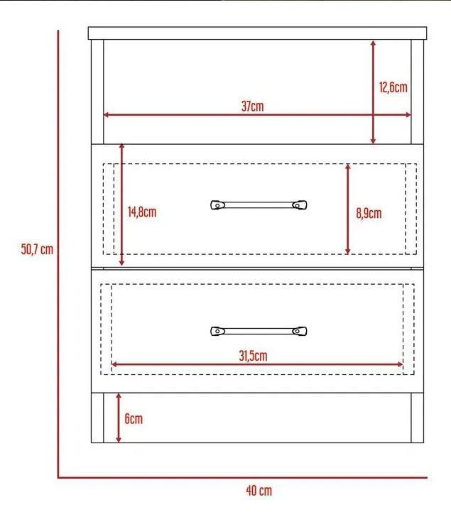 Mesa De Noche Shelf Rovere Y Blanco