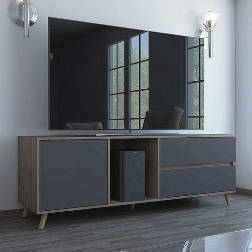 Rack Para Tv Jureli Miel + Plomo