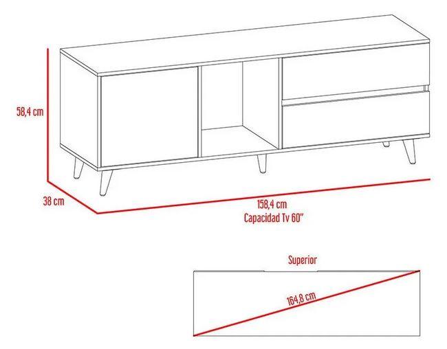 Rack Para Tv Jureli Miel + Plomo