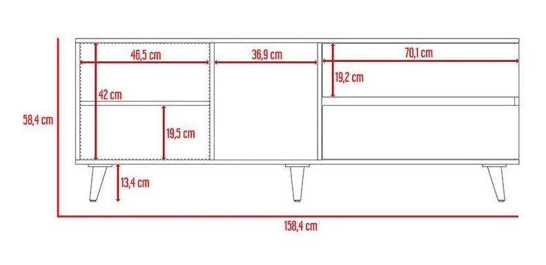 Rack Para Tv Jureli Miel + Plomo