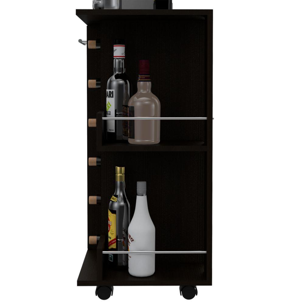 Bar Lunari Argus, Wengue, Con Espacio Para Botellas Y Porta Copas