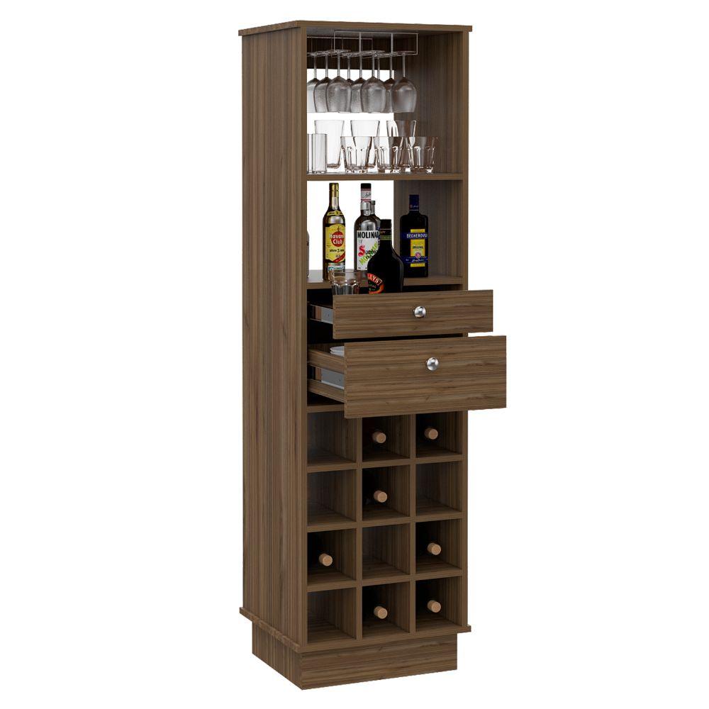 Bar Perlos, Castaño, Con Espacio Para Botellas Y Porta Copas