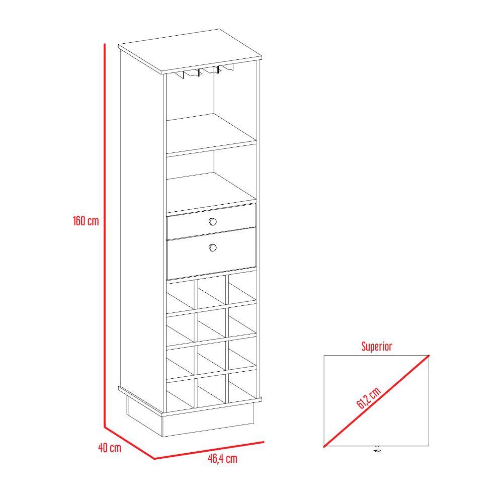 Bar Perlos, Castaño, Con Espacio Para Botellas Y Porta Copas
